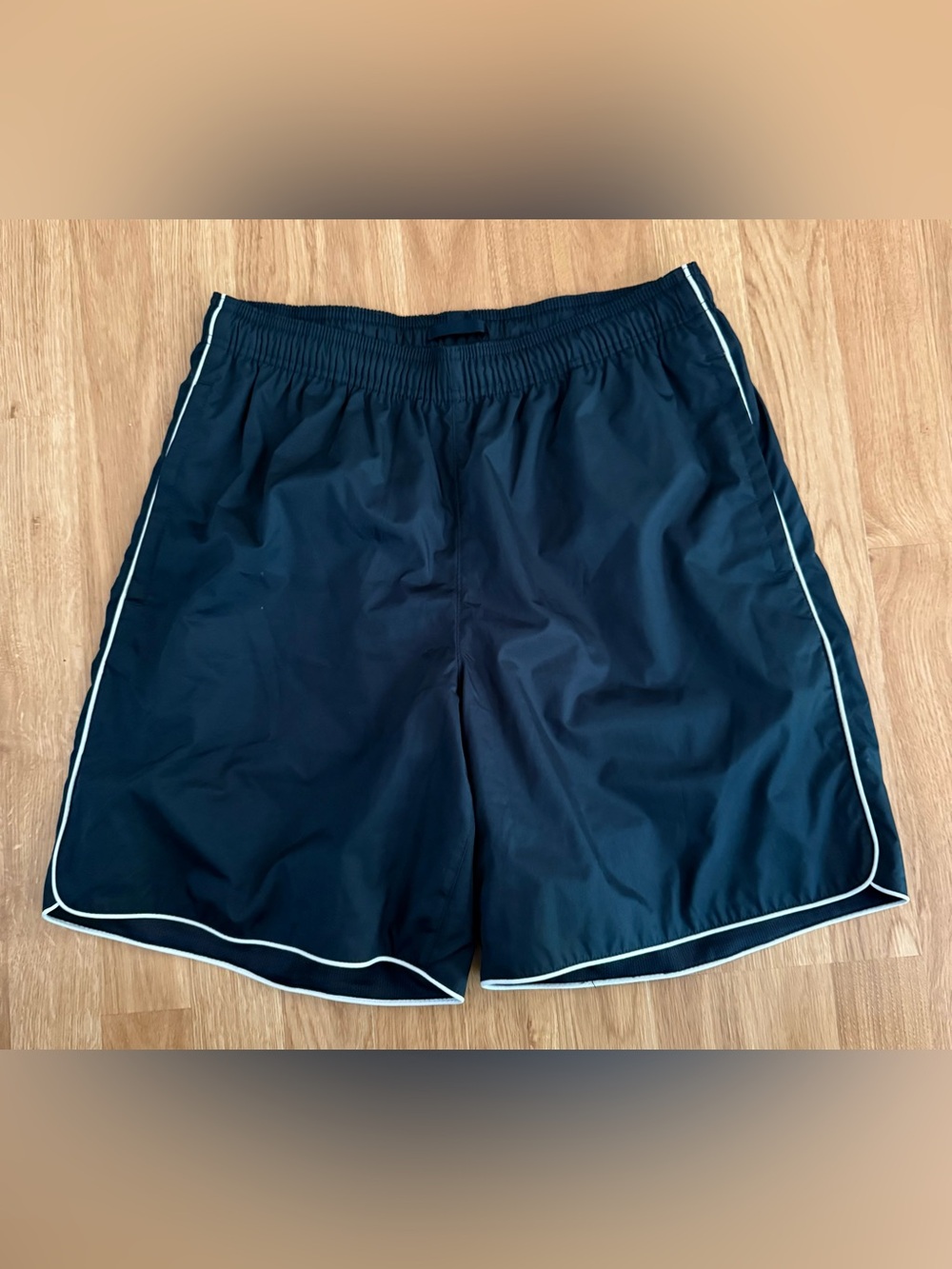 EUC Men’s Lands' End Volley Swim Trunks - Navy Blue/White - Size Large